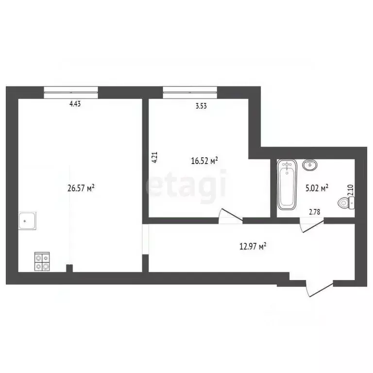 1-к кв. Тюменская область, Тюмень Широтная ул., 112к2 (61.1 м) - Фото 1