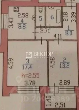 2-к кв. Ивановская область, Иваново ул. Собинова, 53А (52.0 м) - Фото 2