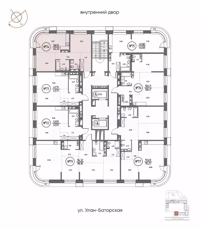 2-к кв. Иркутская область, Иркутск Макс жилой комплекс (62.33 м) - Фото 1
