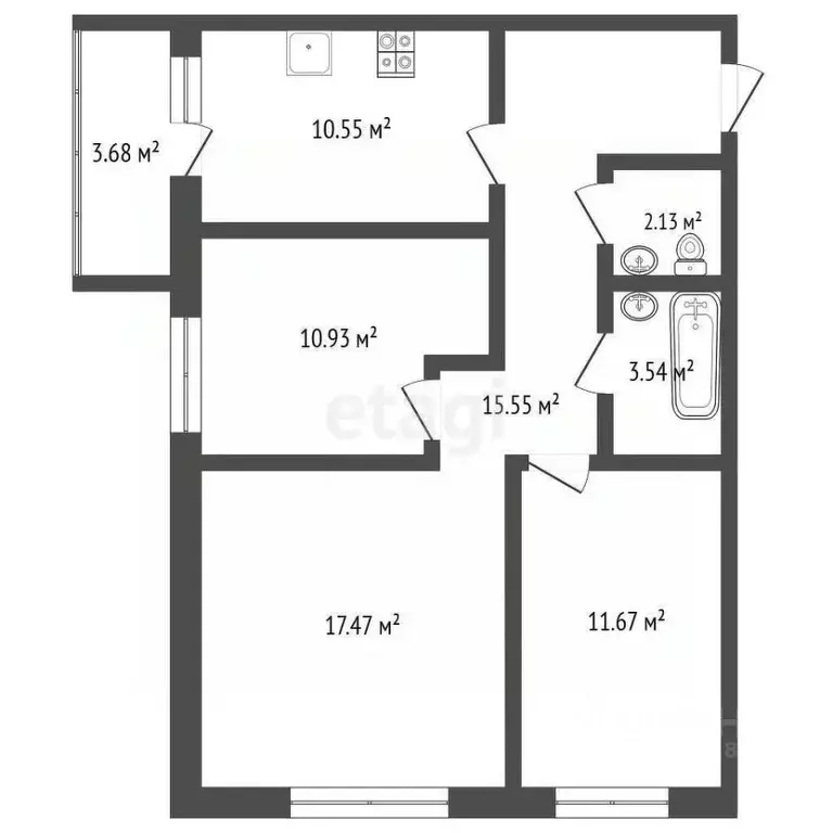 3-к кв. Самарская область, Самара ул. Металлистов, 47 (73.6 м) - Фото 1