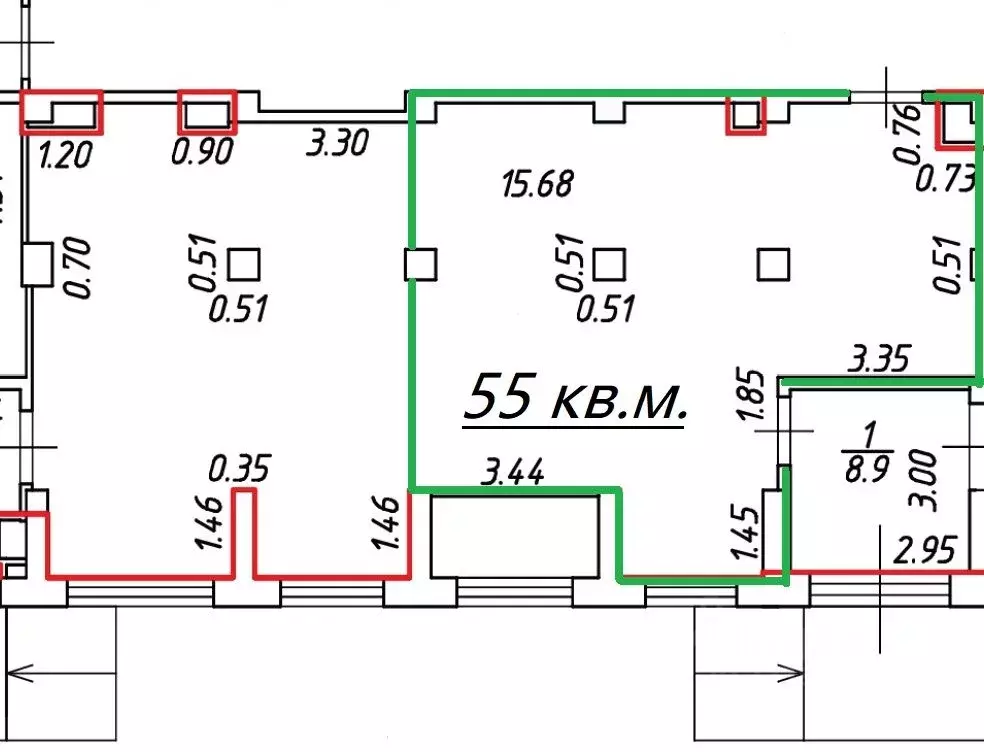 Помещение свободного назначения в Санкт-Петербург просп. Ветеранов, ... - Фото 2