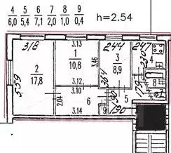 3-к кв. Санкт-Петербург ул. Ленсовета, 62К1 (59.4 м) - Фото 2