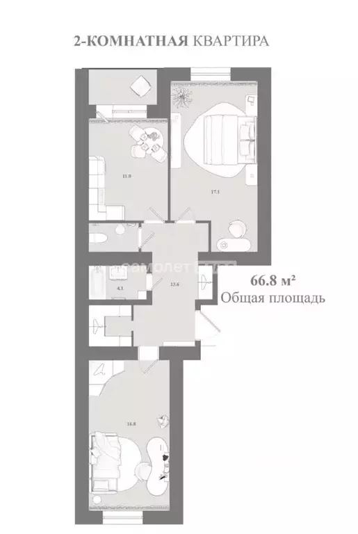 2-к кв. Белгородская область, Белгород ул. Белгородского полка, 74к2 ... - Фото 1
