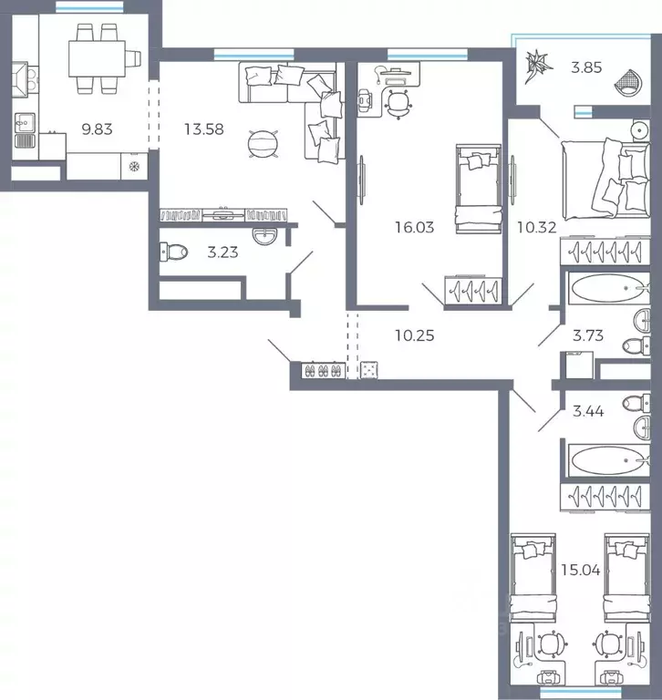 3-к кв. Самарская область, Волжский район, Лопатино с/пос, пос. ... - Фото 1