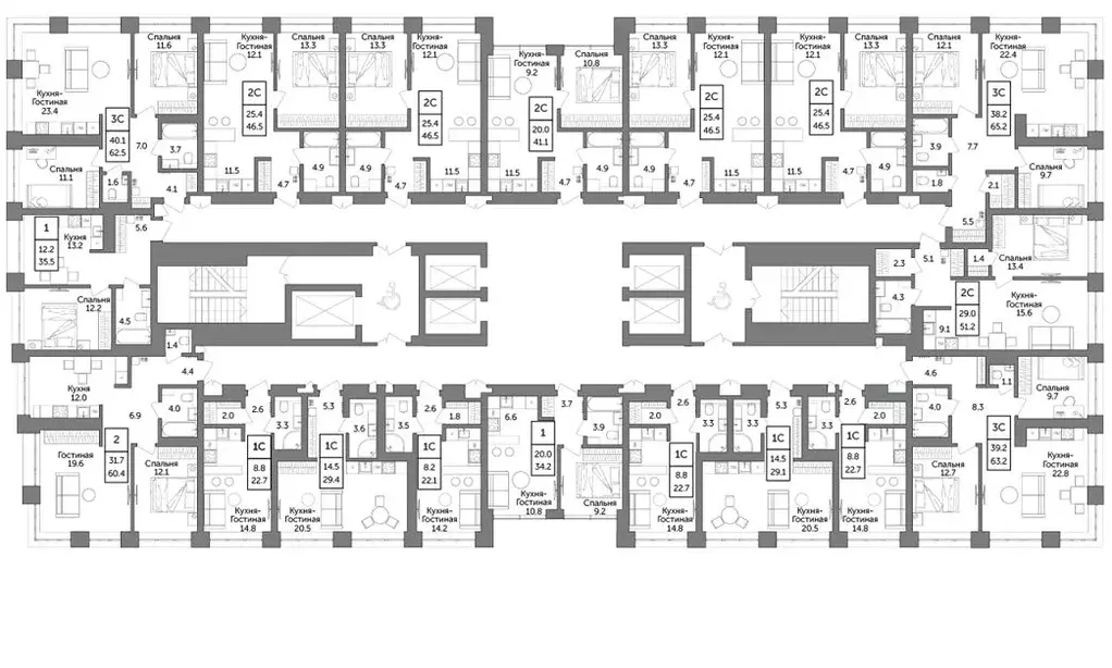 2-к кв. Башкортостан, Уфа Зеленая Роща жилрайон, Урбаника жилой ... - Фото 2