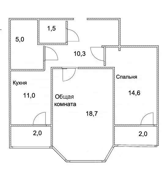 2-к кв. Хабаровский край, Хабаровск ул. Салтыкова-Щедрина, 1/1А (59.5 ... - Фото 2