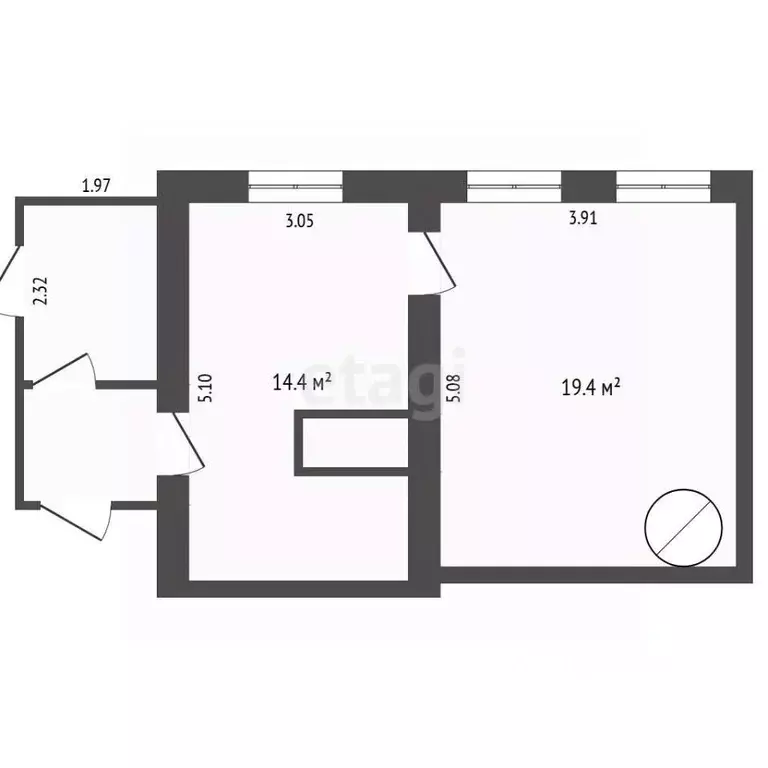 1-к кв. Свердловская область, Талицкий городской округ, пос. Троицкий ... - Фото 2