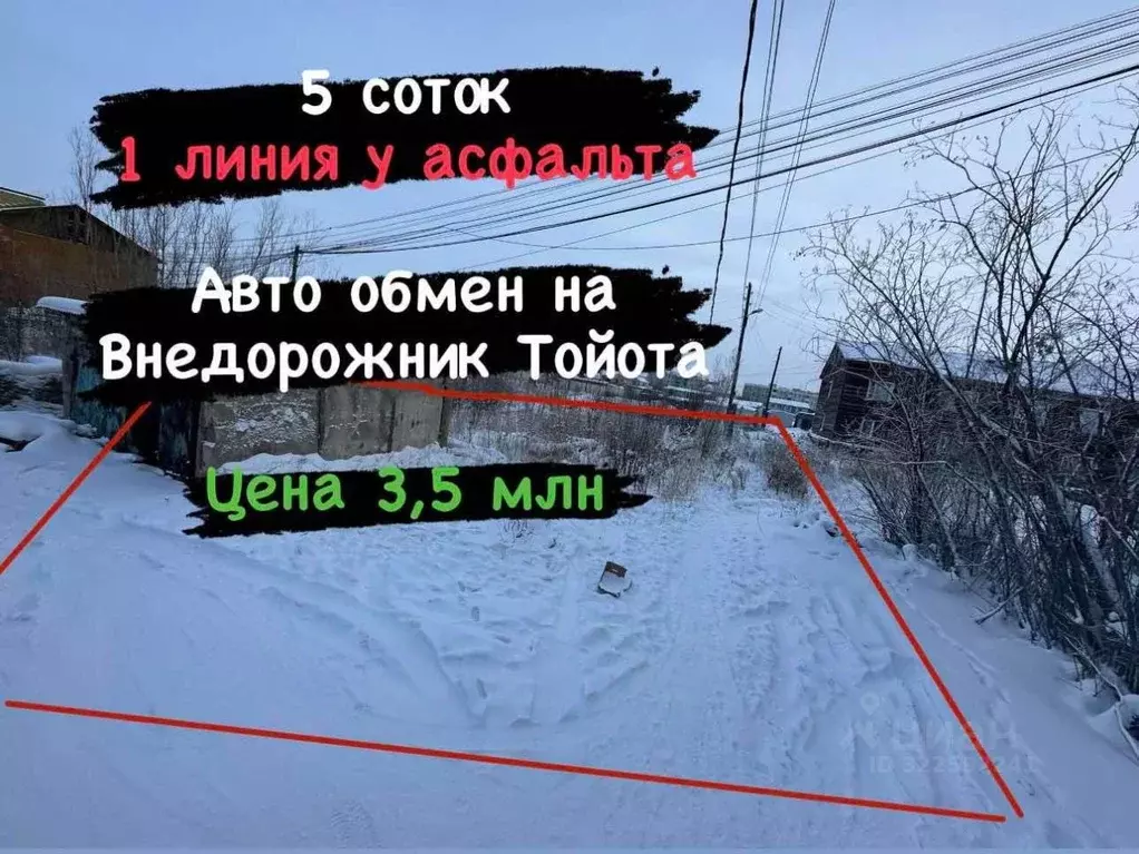 Участок в Саха (Якутия), Якутск ул. Очиченко (5.4 сот.) - Фото 1