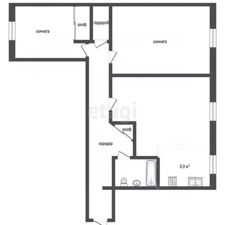 3-к кв. Ростовская область, Ростов-на-Дону просп. Стачки, 190/16 (59.7 ... - Фото 2