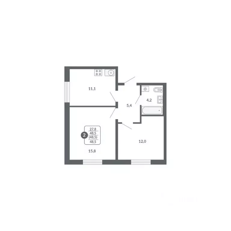 2-к кв. Кировская область, Киров ул. Потребкооперации, 34к1 (48.5 м) - Фото 1