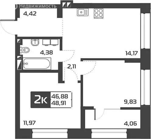 2-комнатная квартира: Новосибирск, Выборная улица, 135 (49 м) - Фото 0