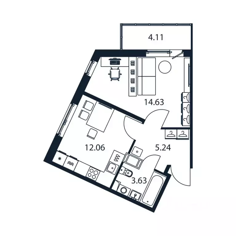 1-к кв. Ленинградская область, Мурино Всеволожский район, ул. ... - Фото 1