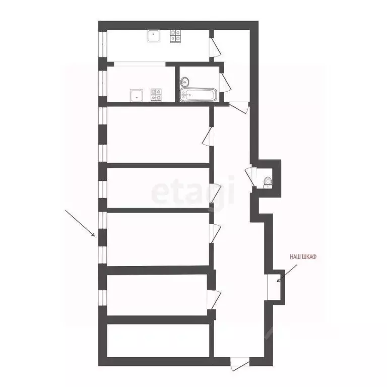 Комната Санкт-Петербург Введенская ул., 19 (20.1 м) - Фото 1