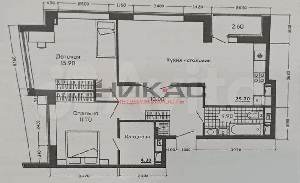 2-к. квартира, 71,6 м, 8/12 эт. - Фото 0