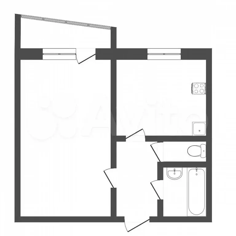 1-к. квартира, 33,8 м, 5/9 эт. - Фото 0