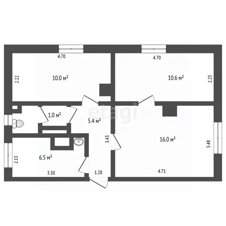3-к кв. Архангельская область, Архангельск Первых Пятилеток мкр, ул. ... - Фото 2