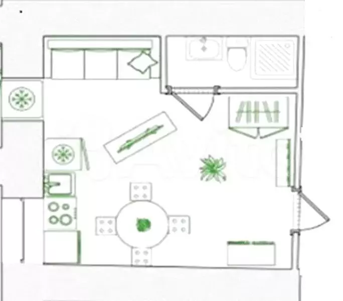 Квартира-студия, 18,6 м, 1/4 эт. - Фото 0