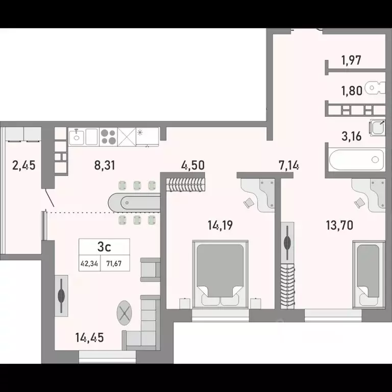 3-к кв. Оренбургская область, Оренбург ул. Юркина, 2 (72.2 м) - Фото 1