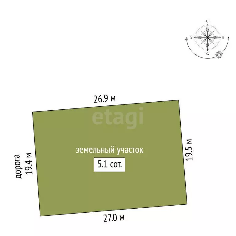 Участок в Лучистое, Солнечный переулок (5.1 м) - Фото 1