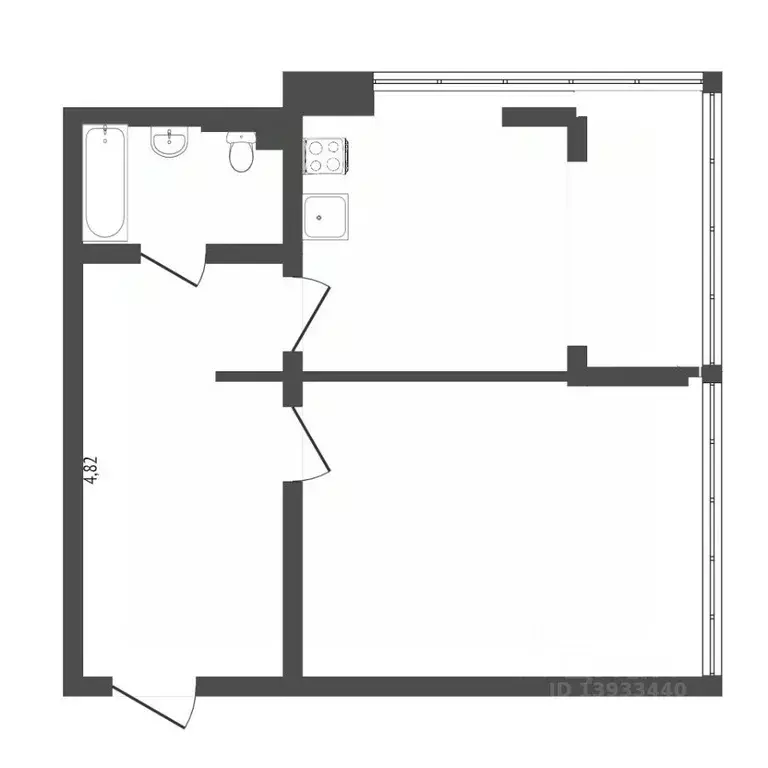 1-к кв. Тюменская область, Тюмень ул. Муравленко, 13 (47.0 м) - Фото 1
