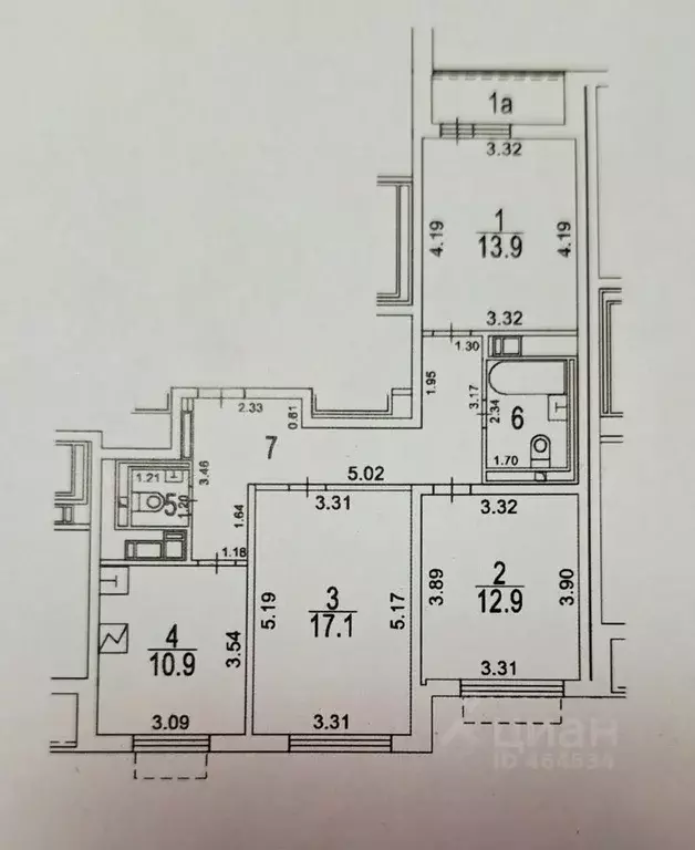 3-к кв. Москва Базовская ул., 24Б (73.7 м) - Фото 2