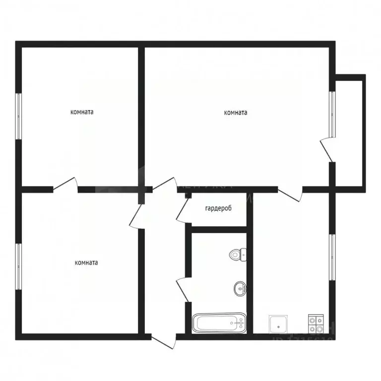 3-к кв. Тюменская область, Тюмень Мыс мкр, ул. Ершова, 32 (57.0 м) - Фото 1