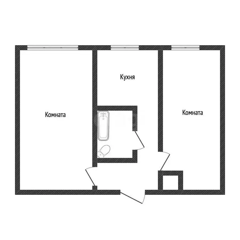 2-комнатная квартира: Бийск, Промышленная улица, 8 (43.6 м) - Фото 1