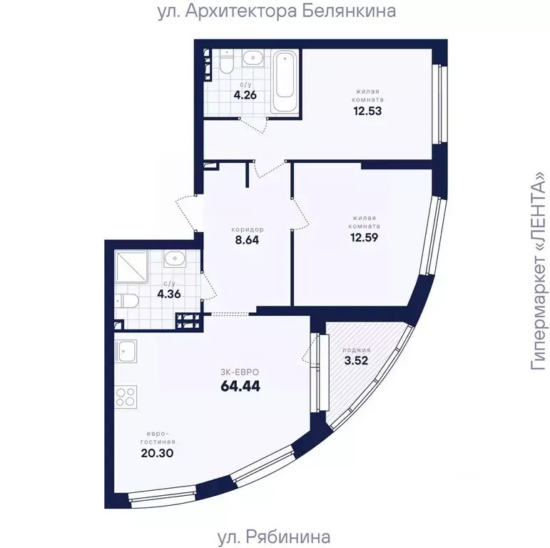 2-к кв. Свердловская область, Екатеринбург Академический мкр, ... - Фото 2