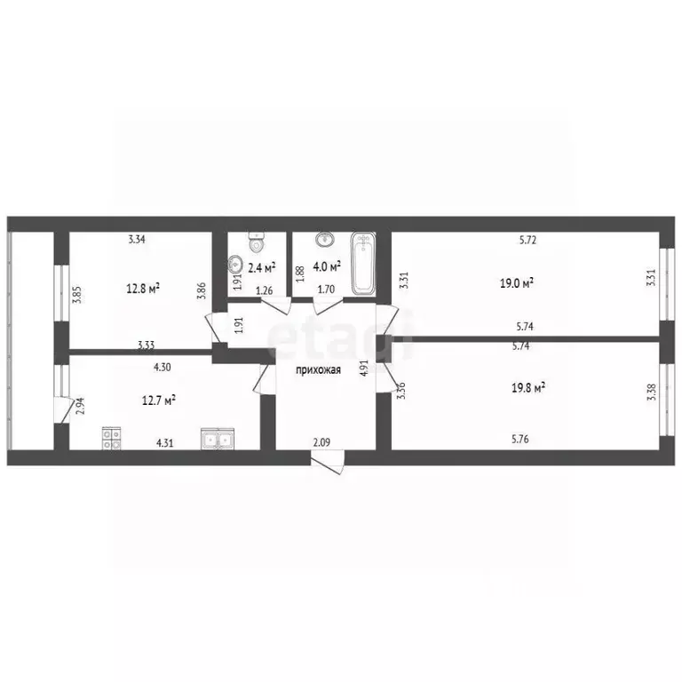 3-к кв. Мордовия, Саранск Севастопольская ул., 23А (82.6 м) - Фото 1