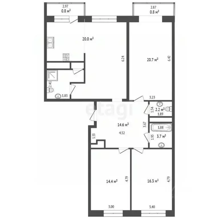 4-к кв. Самарская область, Самара просп. Карла Маркса, 4Б (110.0 м) - Фото 1