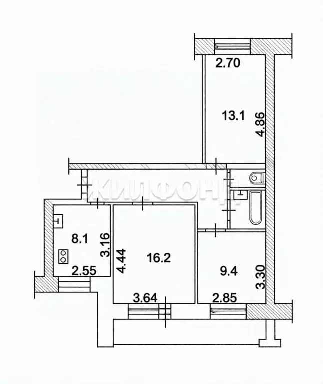 3-к кв. Томская область, Томск Спичфабрика мкр, ул. Иртышская, 21 ... - Фото 2