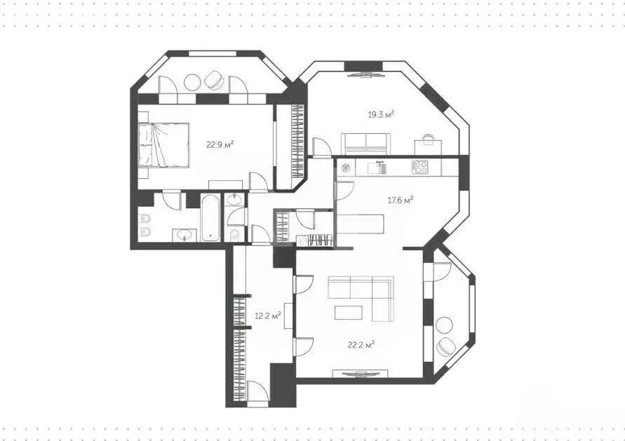 3-комнатная квартира: Москва, Хлыновский тупик, 4 (115.4 м) - Фото 1