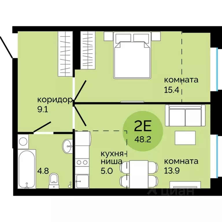 2-к кв. Пермский край, Пермь Краснова мкр, Красное яблоко жилой ... - Фото 0