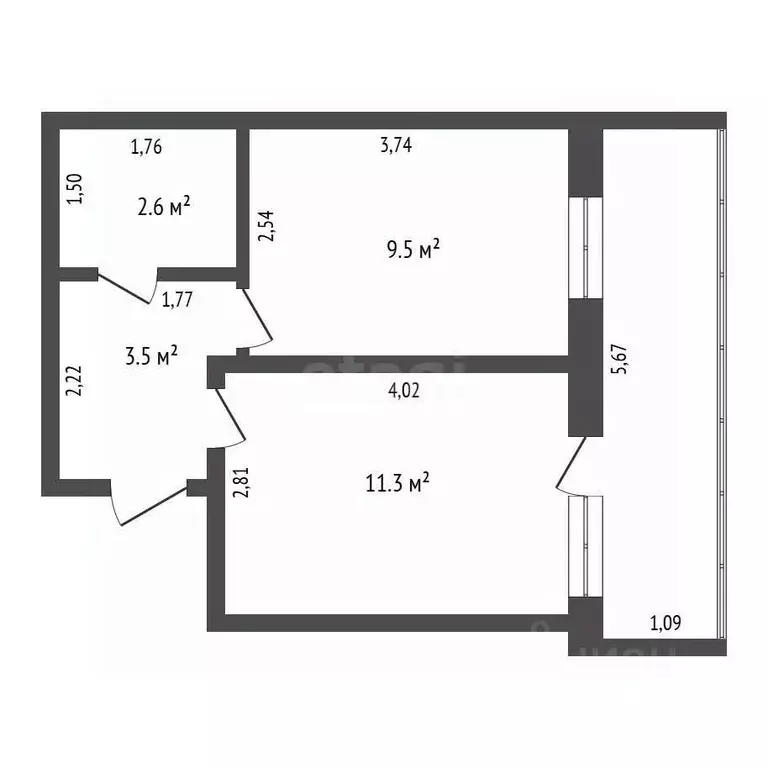 1-к кв. Амурская область, Благовещенский район, с. Чигири Лесная ул., ... - Фото 1