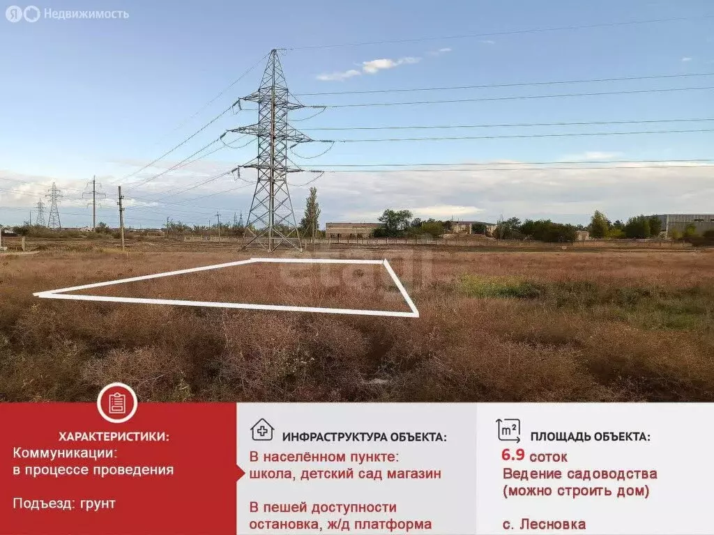 Участок в Сакский район, село Лесновка (6.9 м) - Фото 0