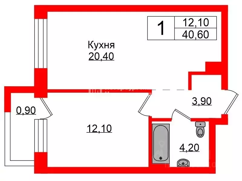 1-к кв. Москва Сельскохозяйственная ул., 35 (41.5 м) - Фото 1