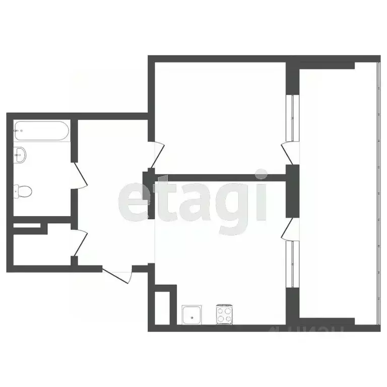 1-к кв. Тюменская область, Тюмень Велижанская ул., 70к1 (50.5 м) - Фото 2
