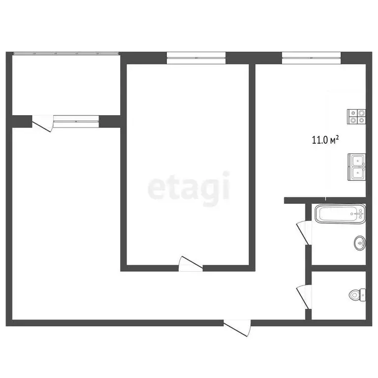 2-комнатная квартира: Коломна, улица Девичье Поле, 2Д (58.7 м) - Фото 1