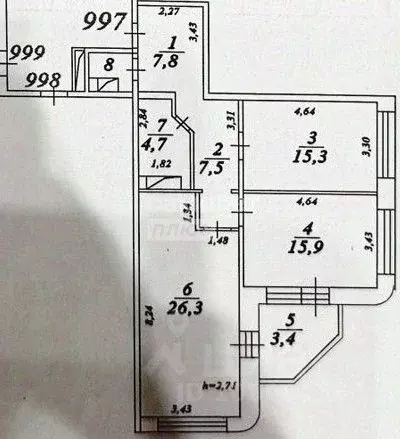 2-к кв. Московская область, Дзержинский Угрешская ул., 32 (79.2 м) - Фото 1