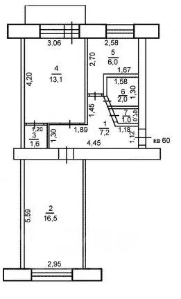 2-к кв. Оренбургская область, Оренбург Кольцевая ул., 9 (47.4 м) - Фото 2