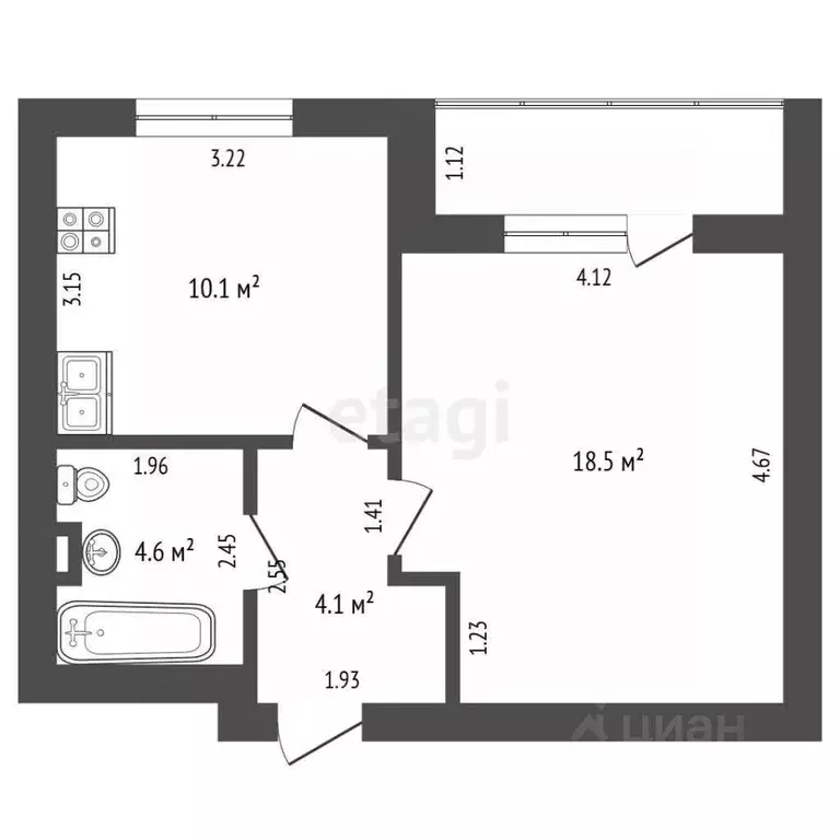 1-к кв. Московская область, Дмитров Внуковский мкр, 47 (37.3 м) - Фото 1