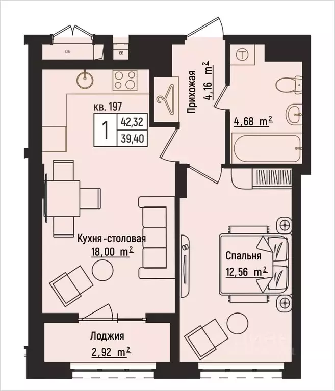 1-к кв. Нижегородская область, Нижний Новгород Литературная ул., 5 ... - Фото 0
