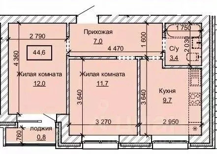 2-к кв. Алтайский край, Барнаул ул. Анатолия (44.6 м) - Фото 1