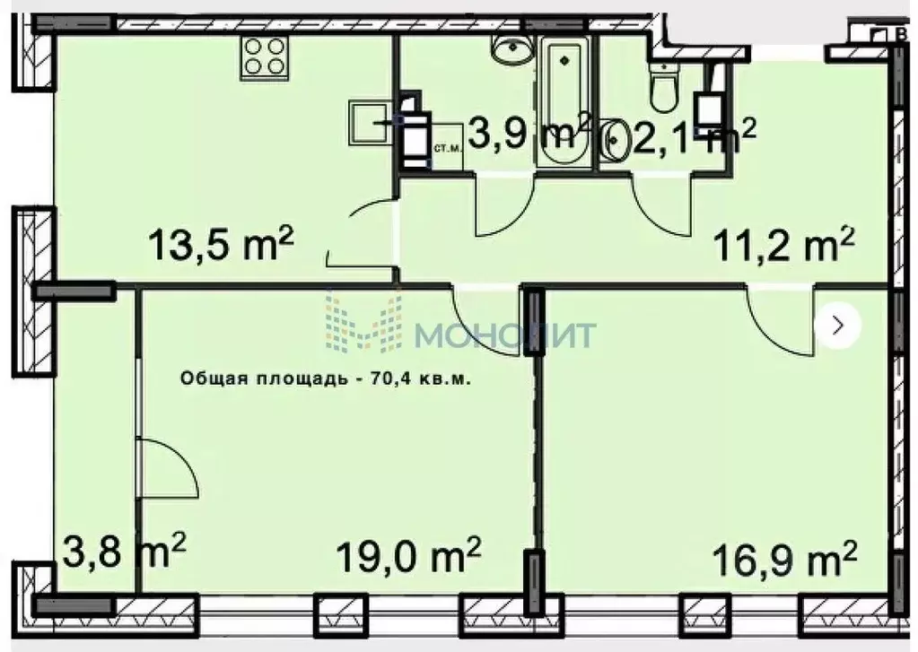 2-к кв. Нижегородская область, Нижний Новгород ул. Коминтерна, 162А ... - Фото 0