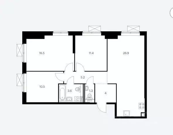3-к кв. Москва Новохохловская ул., 15к1 (80.0 м) - Фото 2