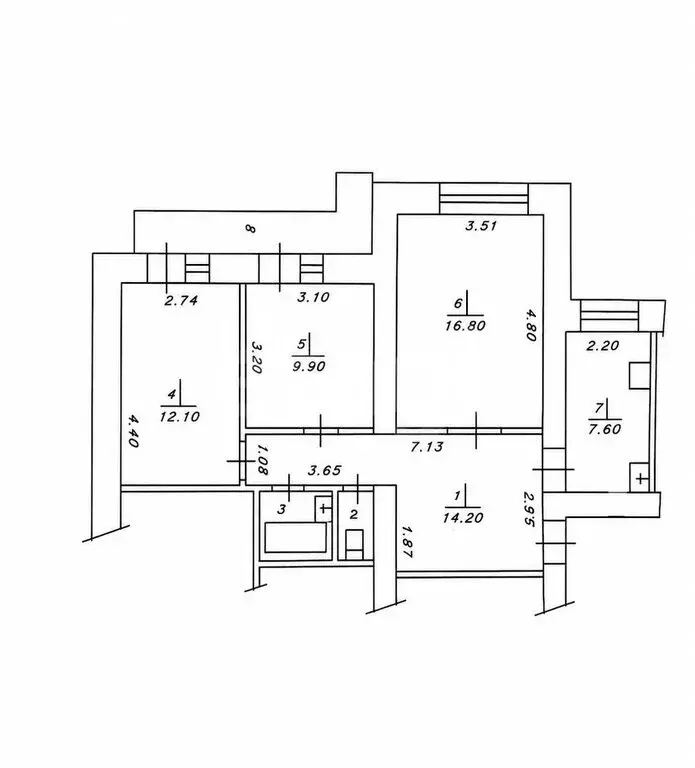 3-комнатная квартира: Чебоксары, улица Мичмана Павлова, 22 (64.3 м) - Фото 1