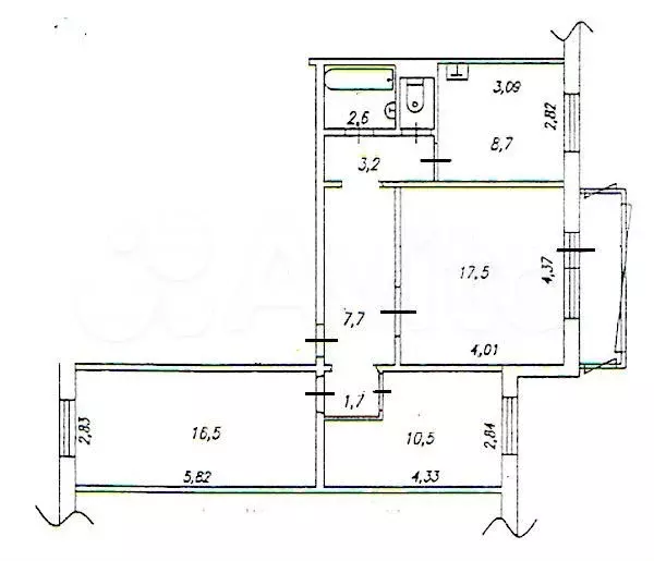 3-к. квартира, 72 м, 4/10 эт. - Фото 0