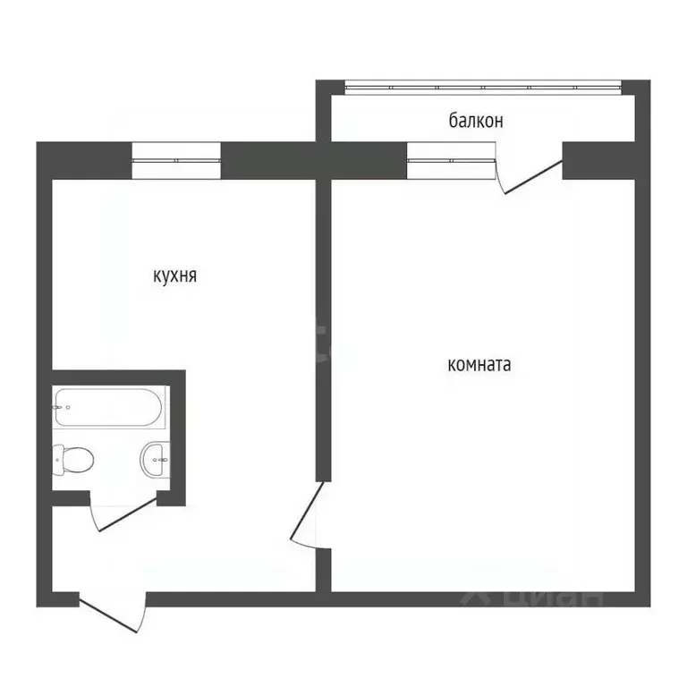 1-к кв. Курганская область, с. Кетово ул. Лесная, 23 (30.2 м) - Фото 1
