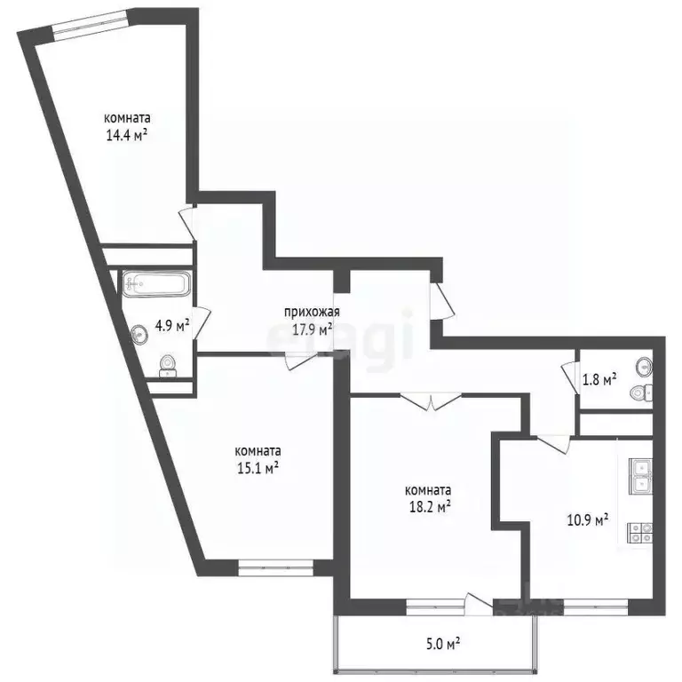 3-к кв. Московская область, Подольск Красная Горка мкр, ул. Садовая, ... - Фото 2