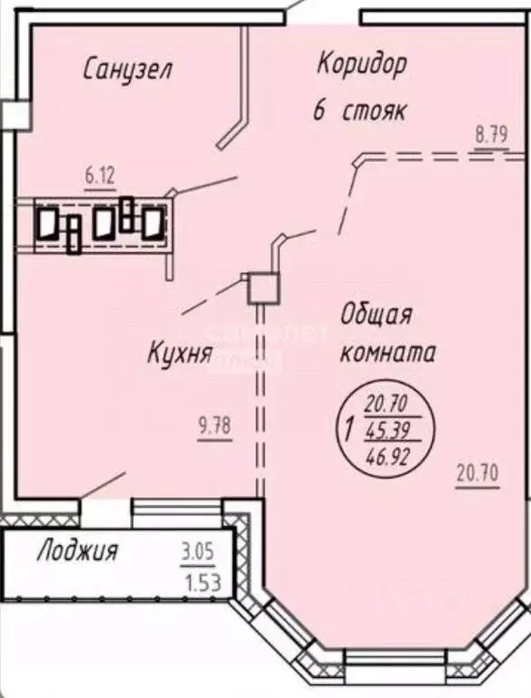 2-к кв. Хабаровский край, Хабаровск ул. Салтыкова-Щедрина, 1/1А (46.92 ... - Фото 0